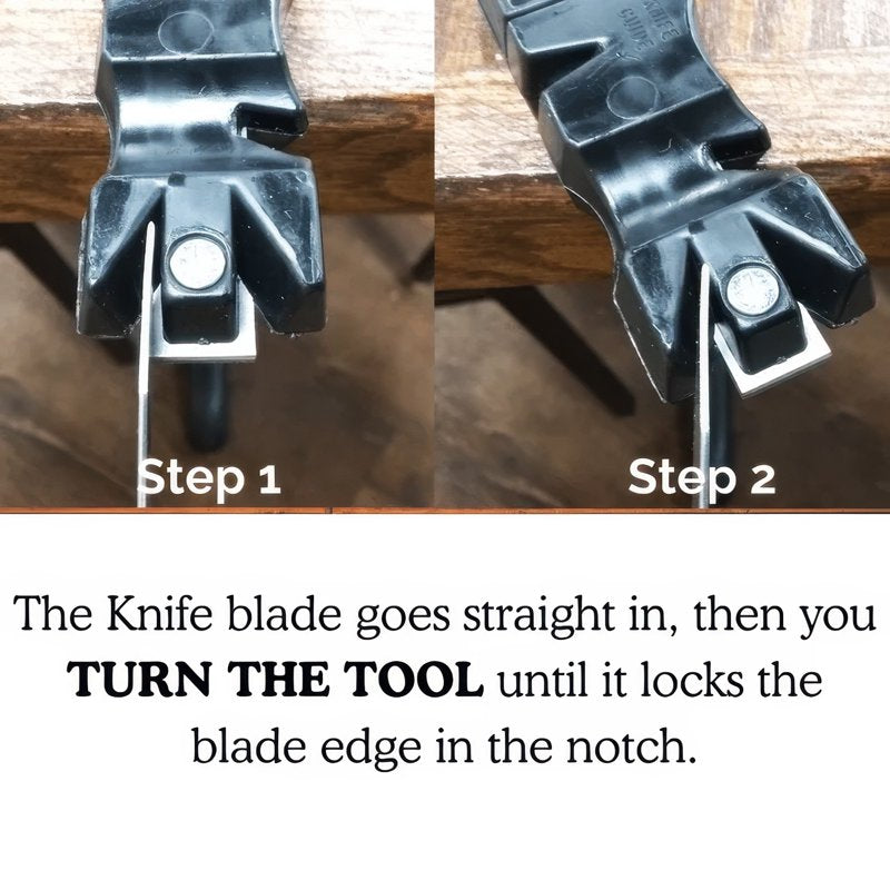 Manual Knife and Tool Sharpener - Handheld Scissor & Axe Sharpener, Reversible Carbide Insert, Black