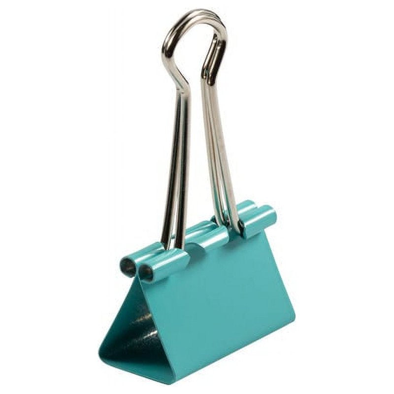 Colorful Binder Clips 1.25 Inch Teal Blue Pack of 15 Office Organizer Clips