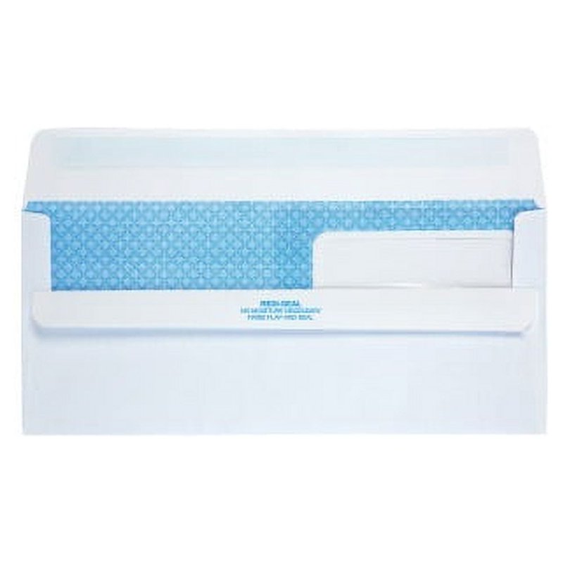 Redi-Seal #10 Envelope with Double Window, 4 1/8 x 9 1/2, White, 500 Pack