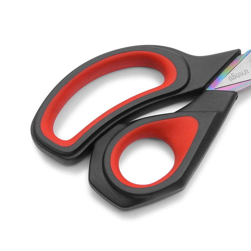 LIVINGO 9.5" Titanium Coated Fabric Scissors Heavy Duty Tailor Shears - Red/Black