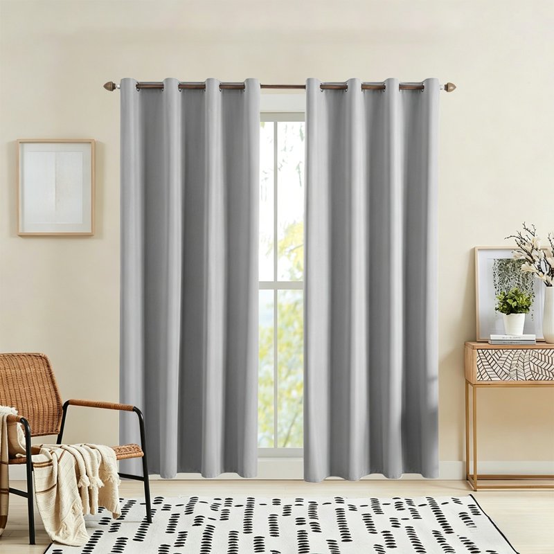 Blackout Insulated Curtain for Bedroom & Living Room - 59x63in No Drill Window Drape