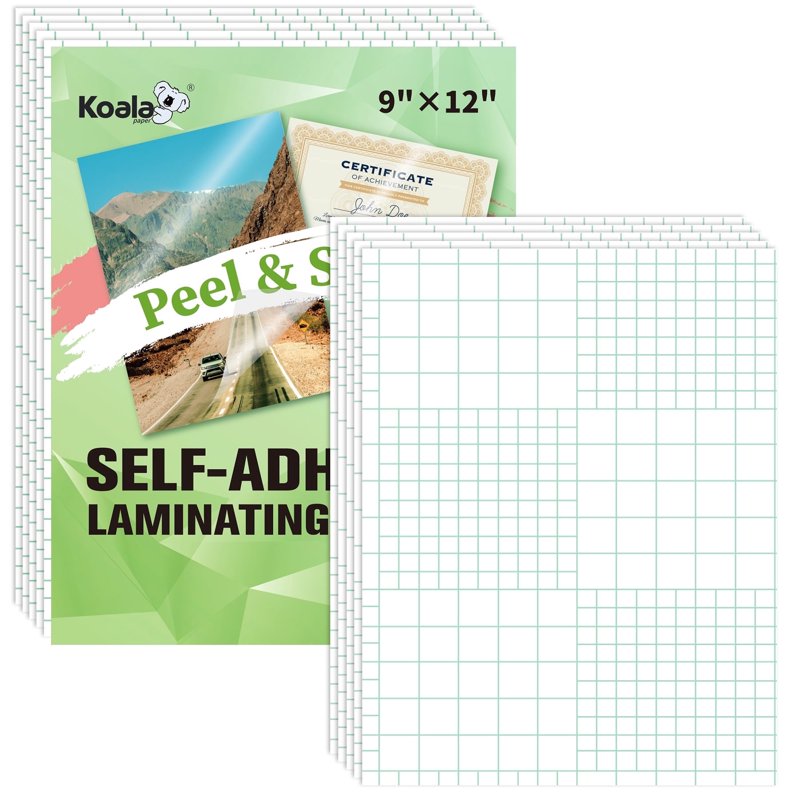 Self-Adhesive Laminating Sheets 9x12 Inches Clear Waterproof Protectors