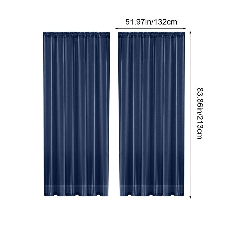 Light Filtering Polyester Window Curtain with Rod Pocket - Semi-Sheer Panel for Living Room & Bedroom