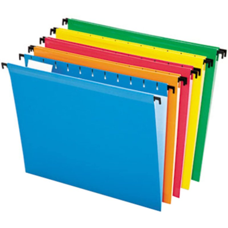 Hanging File Folders with Tension Springs, Assorted Colors, Pack of 20