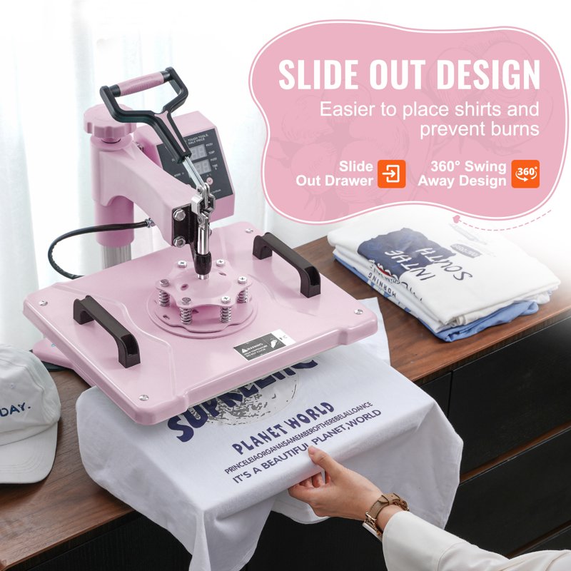 12x15 Inch Heat Press Machine 8-in-1 T-Shirt Mug Hat Plate Transfer with Digital Control