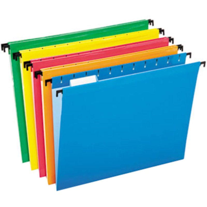 Hanging File Folders with Tension Springs, Assorted Colors, Pack of 20