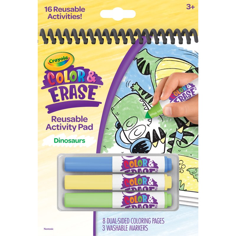 Crayola Reusable Dinosaur Activity Pad for Kids, 3 Pack - Toddler Art & Craft Set