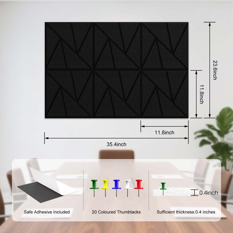Large Felt Pin Board Tiles Set - 36x24 Inches, Eco-Friendly Wall Organizer