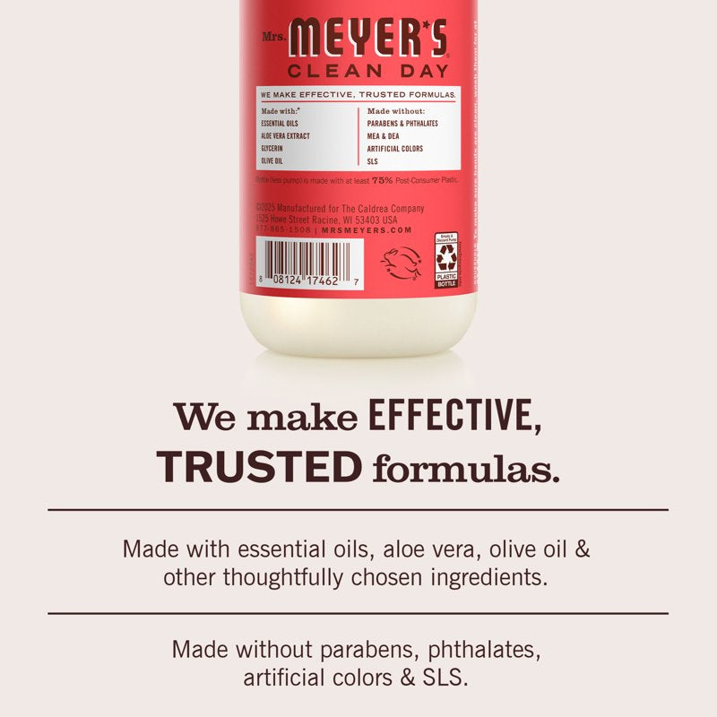 Mrs. Meyer’s Rhubarb Hand Soap - Moisturizing Liquid Hand Wash