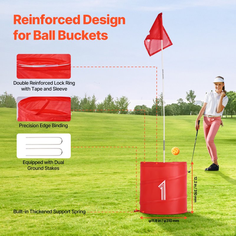 Portable Backyard Golf Game Set for Family & Kids - 3 Hole Lawn Practice Golf