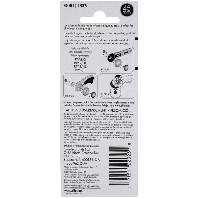 45mm Rotary Blade for Cutting Tools - Endurance Sharpness, 1 Piece