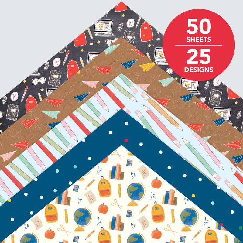School Paper Pad 12x12 Inches 50 Sheets Kids Classroom Craft Supplies