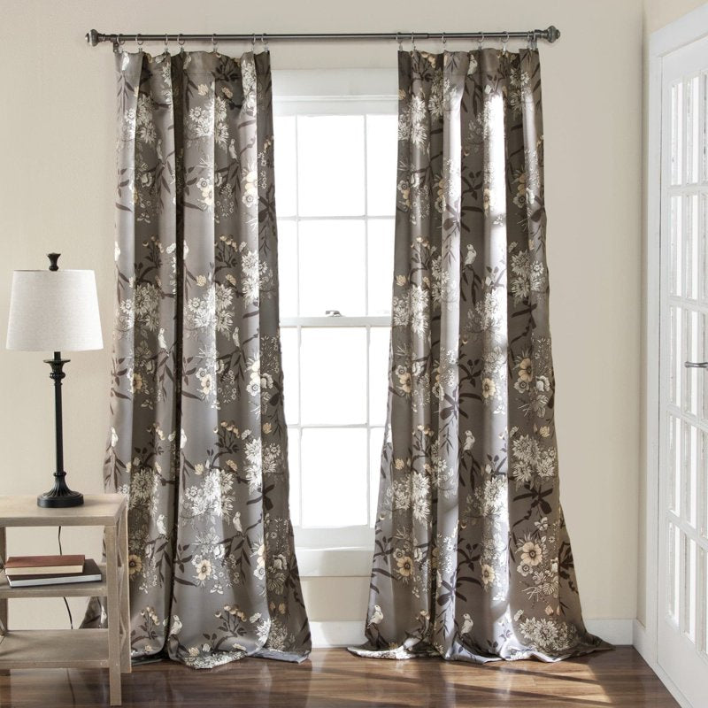 Botanical Garden Panel Set - Room Darkening Curtains with Floral Pattern