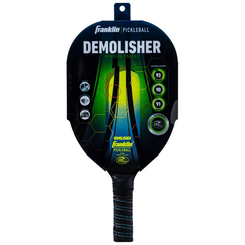Demolisher Pickleball Paddle - Franklin Sports Wooden 11oz (Black/Blue/Yellow) Variation of THIS listing: 1