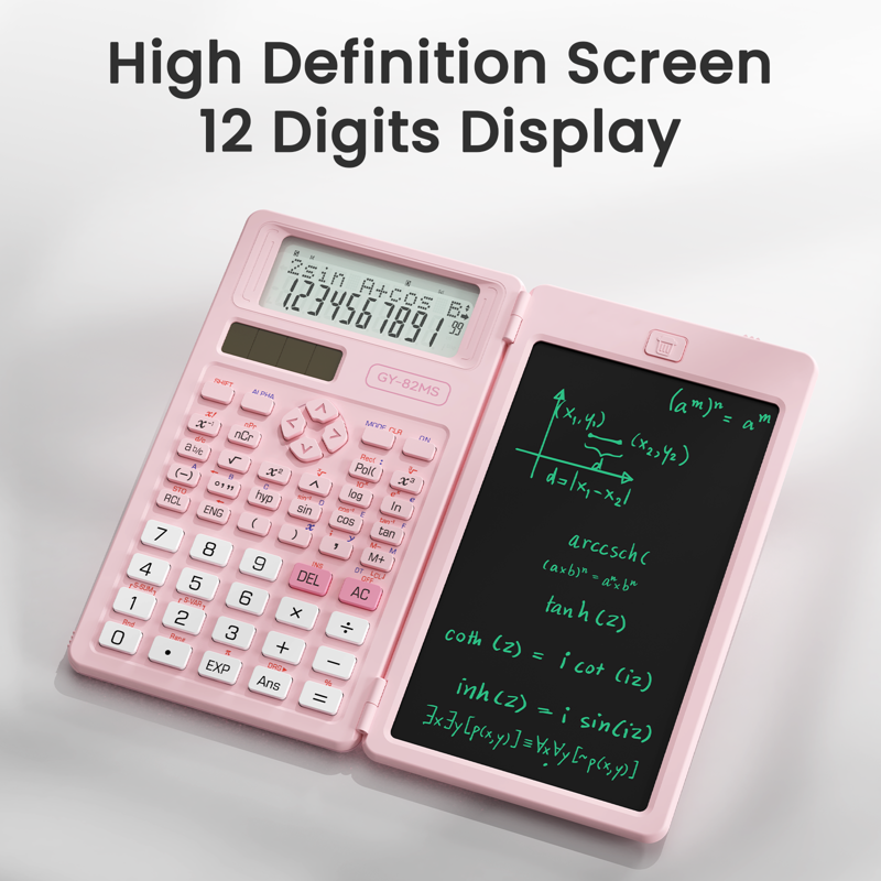 Scientific Calculator with Notepad and Dual-Line Display for Students