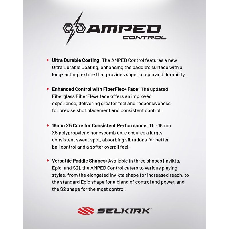 Selkirk Amped Control Pickleball Paddle - Purple Variation, Lightweight Spin & Control