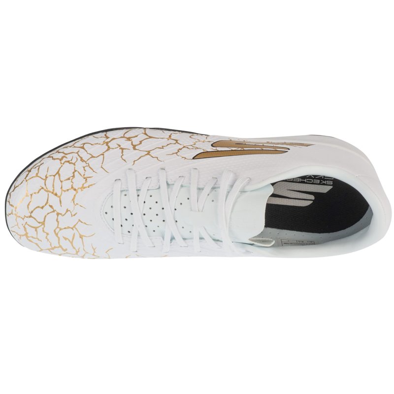 Skechers SKX 1.5 Academy TF Mens Soccer Cleats - White/Black/Gold, Medium
