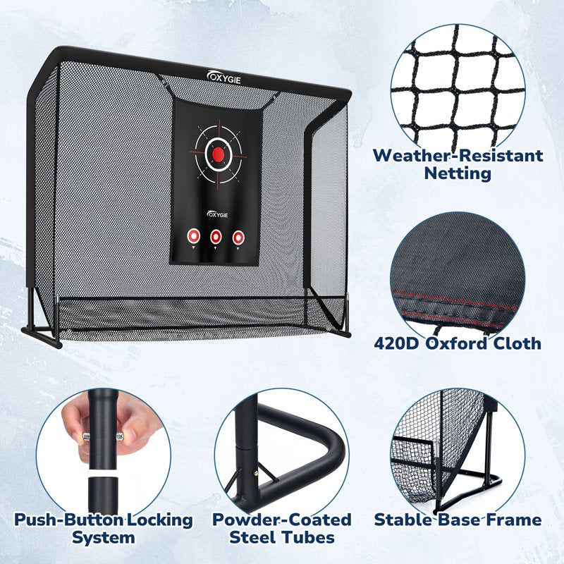 10x7.5ft Golf Practice Net with Target Cloth and Ball Return System