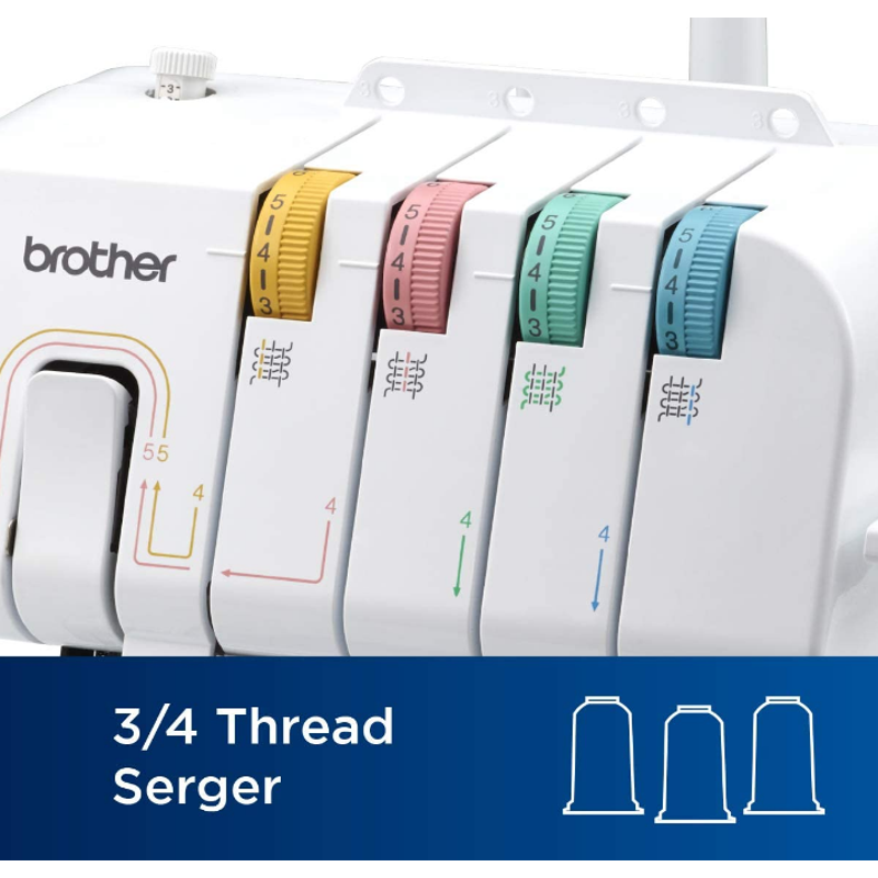 Brother 1034DX Serger Sewing Machine with Color-Coded Thread Guides & LED Light