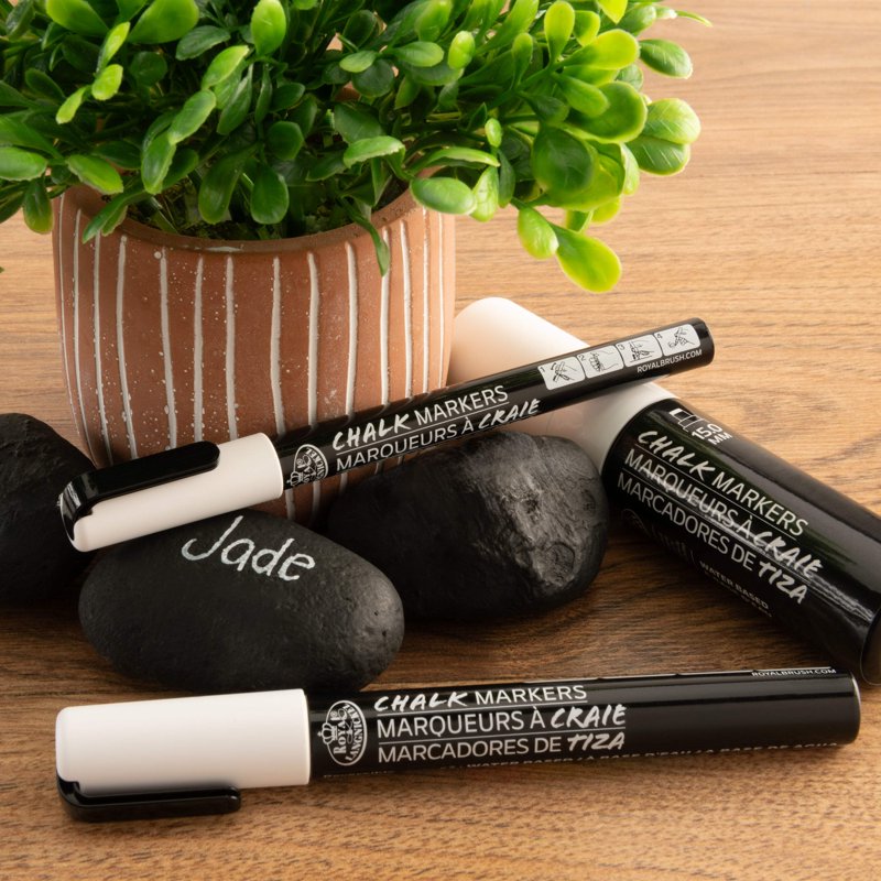 White Chalk Markers Set with Variable Tips - 3 Pack for Art & Craft