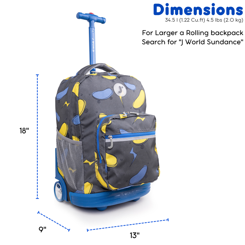 Unisex 18-Inch Rolling Backpack for School and Travel - Liteboard