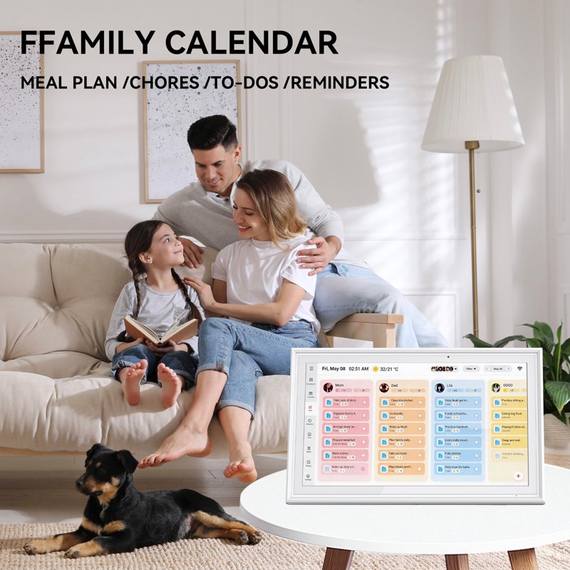 Digital Wall Calendar with Touchscreen and Photo Frame - 15.6 Inch Smart Family Planner