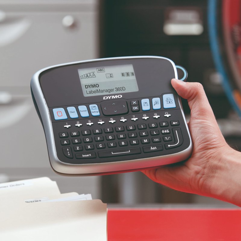 Desktop Label Maker with Rechargeable Battery, QWERTY Keyboard & Large Display