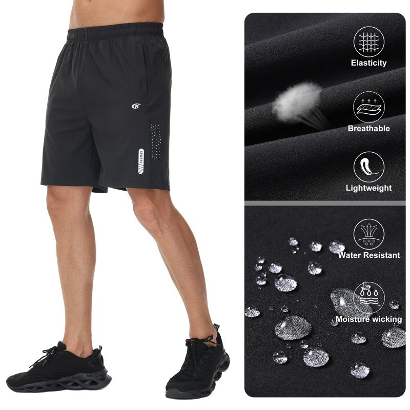 Men's Athletic Running Shorts Quick Dry Lightweight Sports Gym & Hiking Shorts