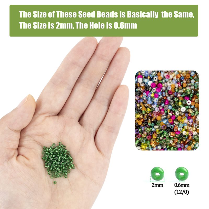 Glass Seed Beads Kit 28 Colors, 24,000 Pieces for Jewelry Making