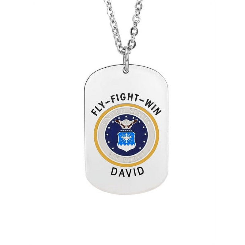 Personalized Military Dog Tag with Air Force Pattern - Custom ID Tag Gift
