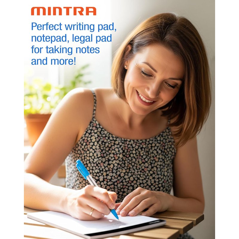 Narrow Ruled Standard Writing Pads - 8.5 x 11 Inches, White, 50 Sheets, 6 Pack