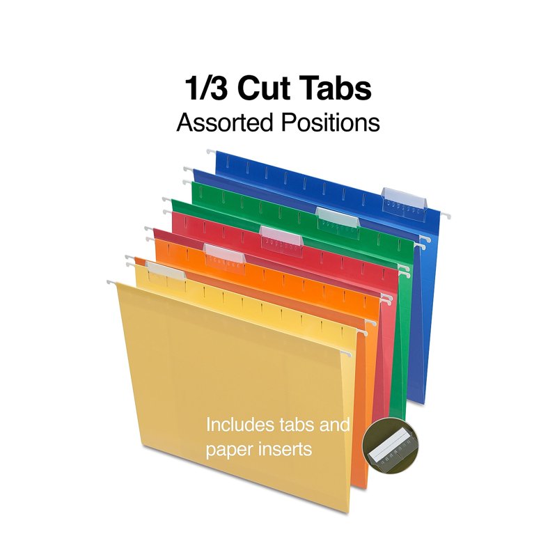 Reinforced Box Bottom Hanging File Folders 2 Inch Expansion Letter Size 50 Pack