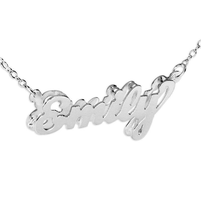Personalized Double Name Pendant Necklace in Sterling Silver or Gold Plated Silver