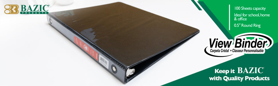 Economy View 3-Ring Binder Set - Black, Holds 100 Sheets, Various Sizes & Colors