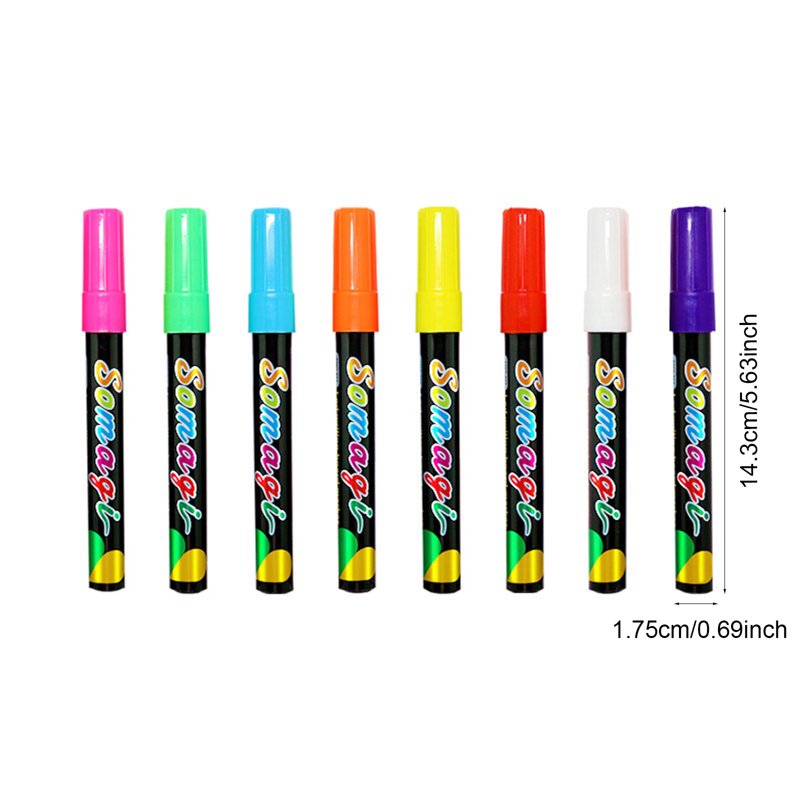 Liquid Chalk Markers Set - 8 Vibrant Fine Tip Window & Chalkboard Pens