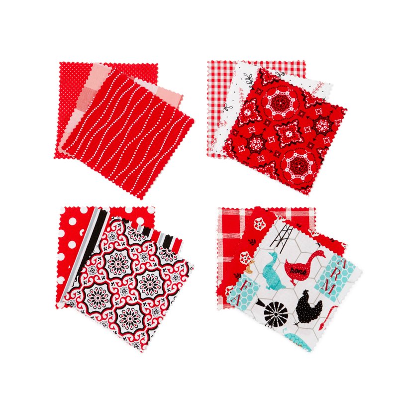 Cotton Fat Quarter Fabric Pack for Quilting & Sewing - Medium Dot Pattern
