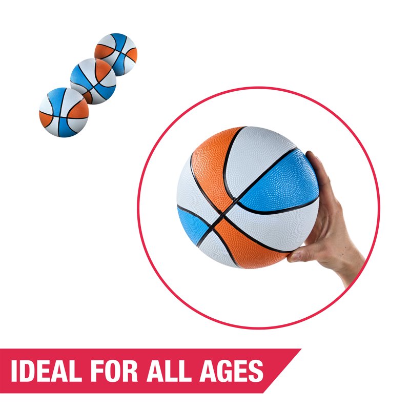 Size 3 Rubber Basketballs 7-inch 3-Pack for Indoor & Outdoor Arcade Games