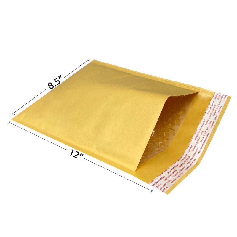 Kraft Bubble Mailers - Peel & Seal, 8.5 x 12 Inches, Pack of 50