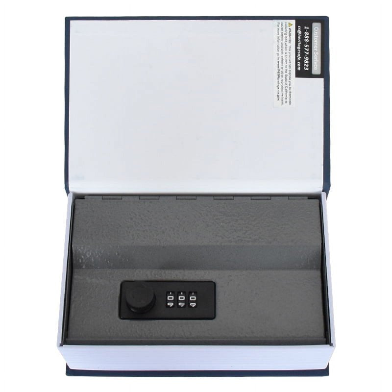Personal Book Safe with Fabric Cover and Combination Lock - Blue