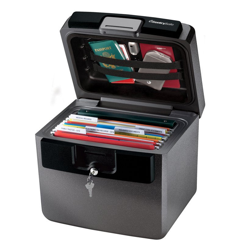 Fire & Water Resistant File Safe with Key Lock, 0.65 Cu Ft - Charcoal Gray