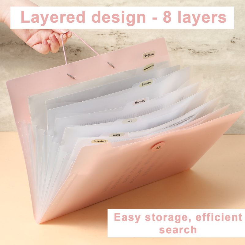 2 Pack Accordion File Organizer with Pockets, Waterproof Document Folders, 8 Expandable Sections, Portable Office & Home Storage