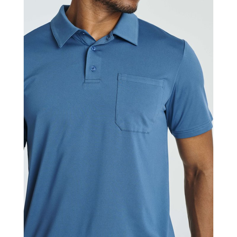 Real Essentials 3 Pack Men's Short Sleeve Pocket Polo Shirts - Dry-Fit Golf-Performance (Variation: Set 7, M)