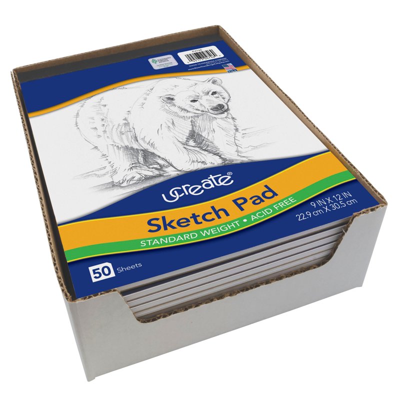 Art1st Sketch Pad - Mediumweight Drawing Paper, 9x12 Inches, 50 Sheets