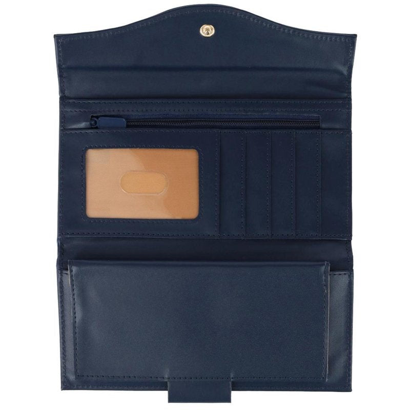 Women's Leather Clutch Organizer Bag with Removable Checkbook - Multiple Colors