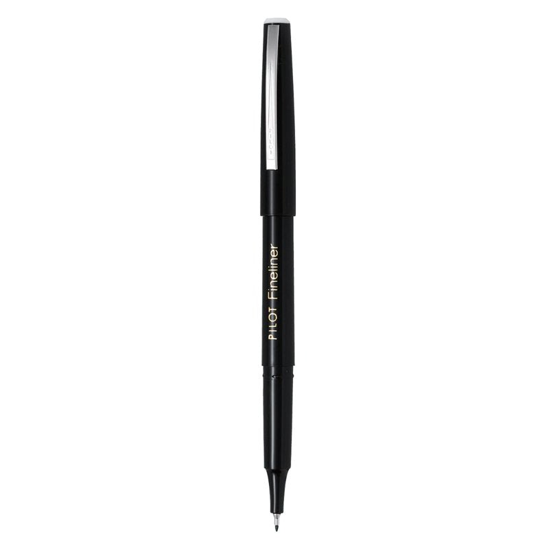 Pilot Fineliner Pens 1.2mm Tip - Black, Pack of 12