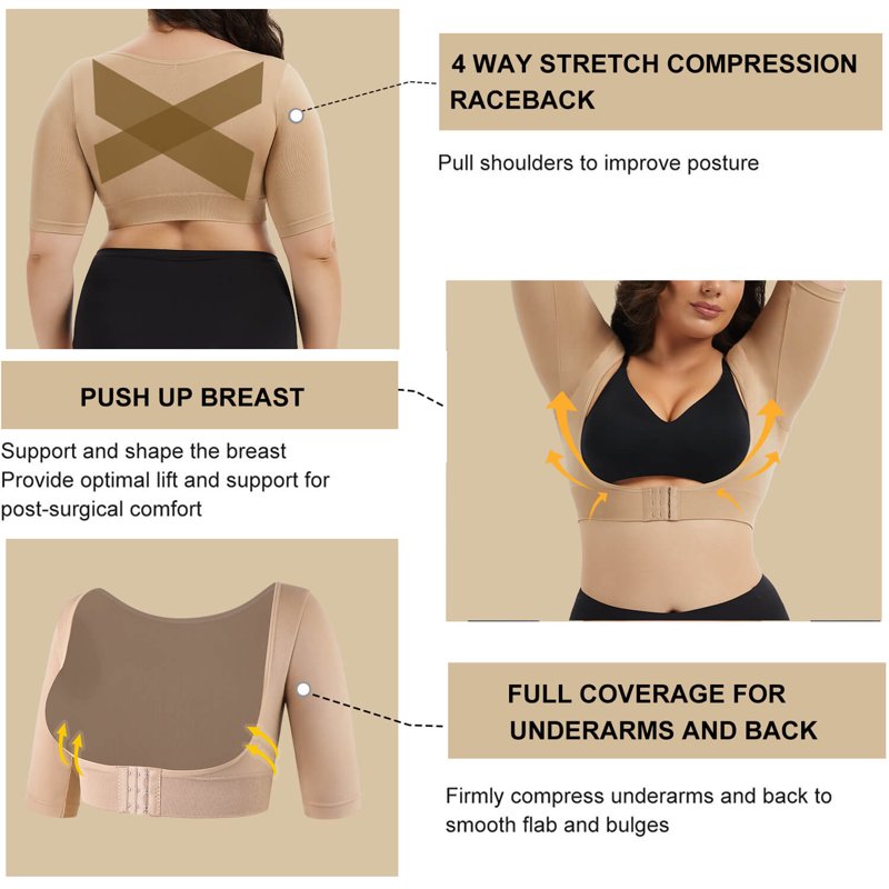 Women's Plus Size Post Surgery Arm Shapewear Sleeve for Slimming & Support