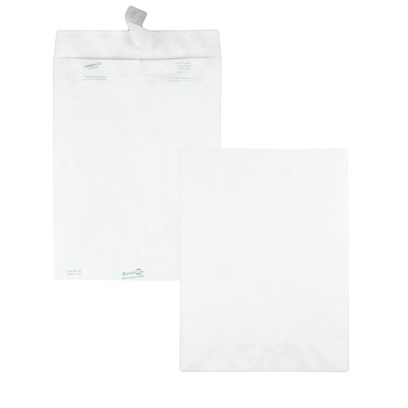 9x12 Water-Resistant Tyvek Envelopes - White, Pack of 100