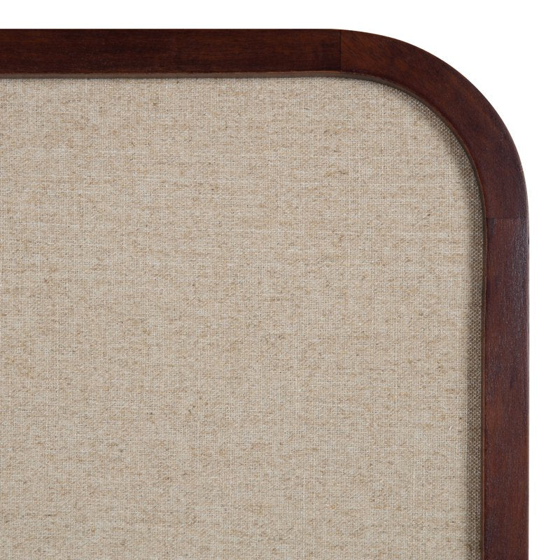 Transitional Pinboard Wall Organizer 20x30 with Fabric Surface - Walnut Brown