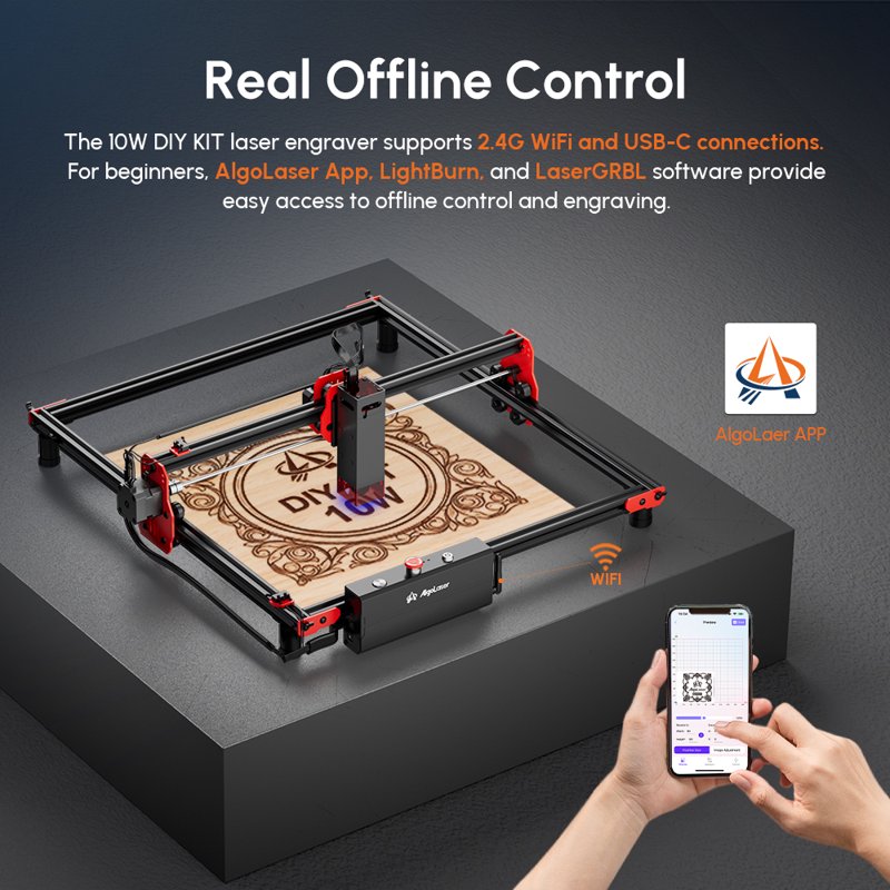 DIY Laser Engraving Machine Kit 48W with Rotary Roller for Acrylic Wood Metal