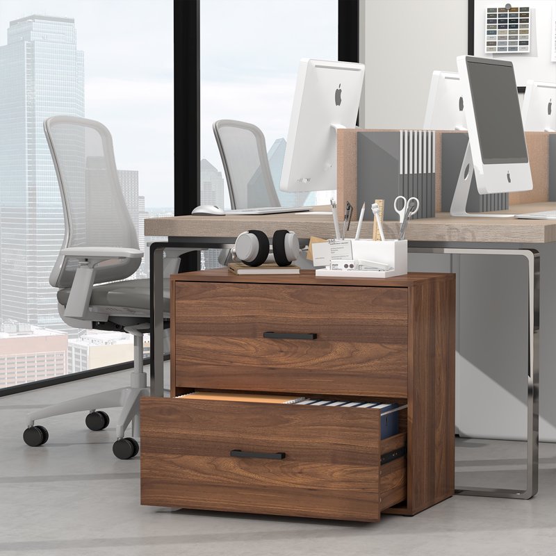 Wooden 2-Drawer Lateral File Cabinet for Office & Home Storage